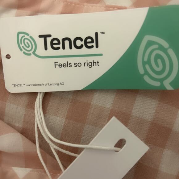 NWT Always and Forever Dusty Pink Gingham Half Button Up Popover Top Size Medium - Picture 7 of 8